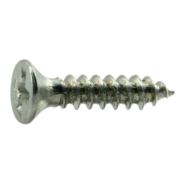 Midwest Fastener Wood Screw, #4, 1/2 in, Zinc Plated Steel Flat Head Phillips Drive, 72 PK 61781 - main